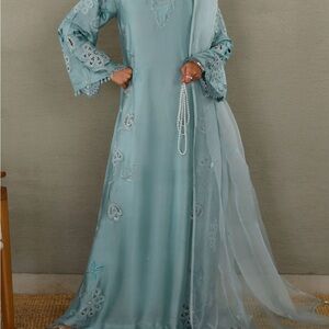 A line butter silk eid outfit